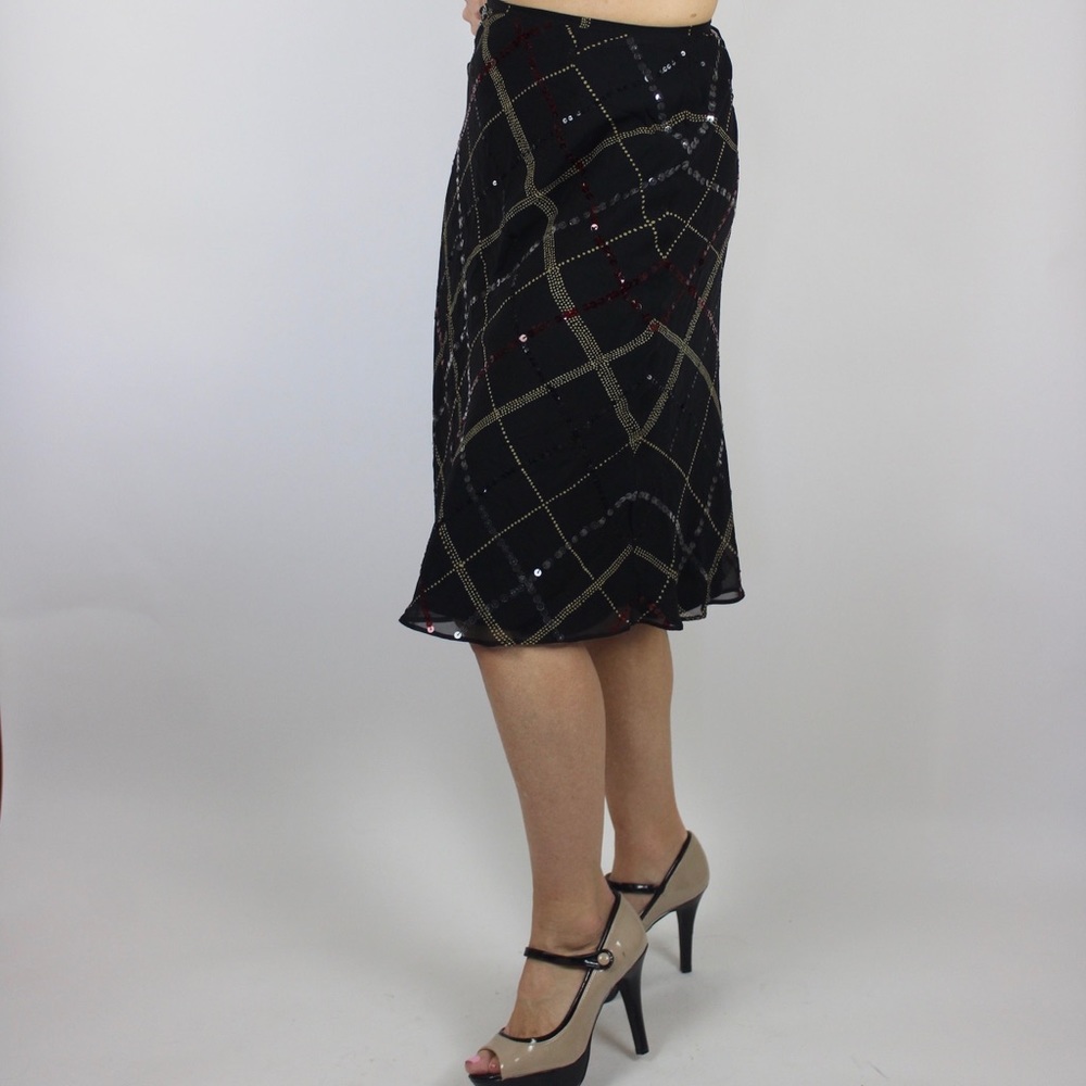 Sequined Mid Length Skirt